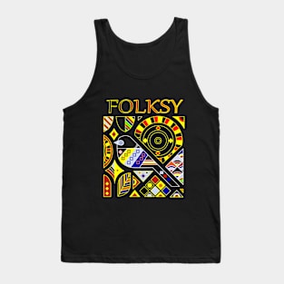 Cool Folk Art With Bird Logo Tank Top